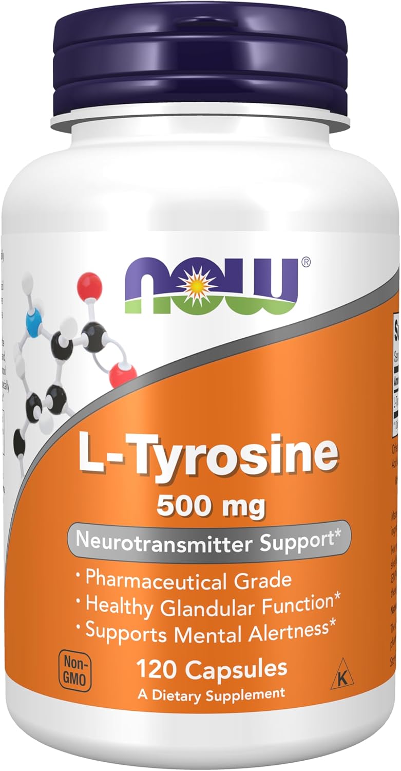 NOW Foods L-Tyrosine 500 mg, 120 Capsules