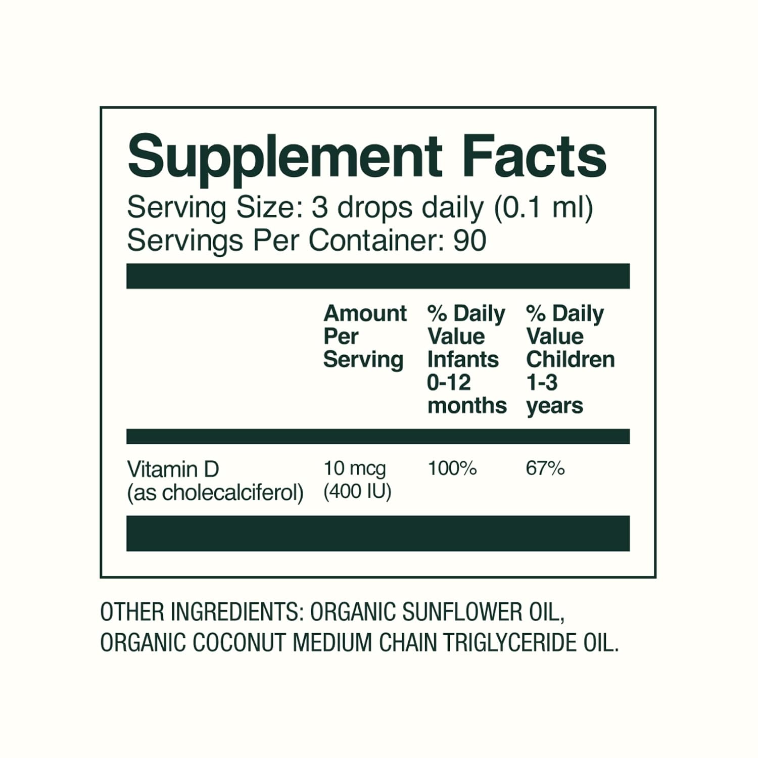 Bobbie Gotas de Vitamina D Orgánicas para Bebés - 400 UI, 0.3 fl oz
