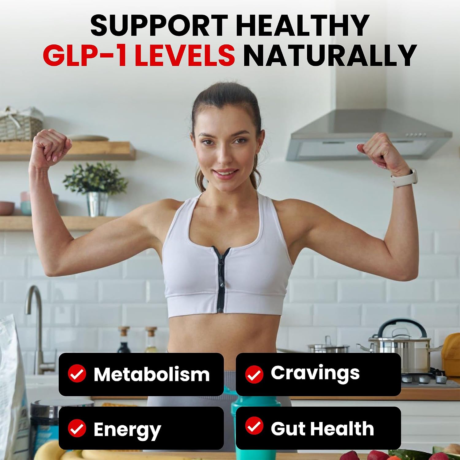 Zenrenu GLP-1 Supplement para Mujeres – 60 Cápsulas Veganas con Berberina y Akkermansia