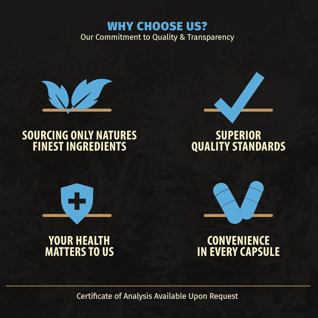 Rooted Origins Cápsulas de Sea Moss – Irish Sea Moss Avanzado, Magnesio, Ashwagandha, Aceite de Semilla Negra, Raíz de Bardana y Bladderwrack – Apoyo Inmune, Salud Digestiva, Energía y Más – 60 Cápsulas
