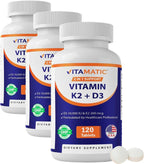 Vitamatic Vitamina D3 K2 10.000 UI + 200 mcg MK-7, 120 Comprimidos