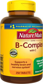 Nature Made Super B Complex con Vitamina C y Ácido Fólico, 250 Comprimidos (Suministro para 250 Días)