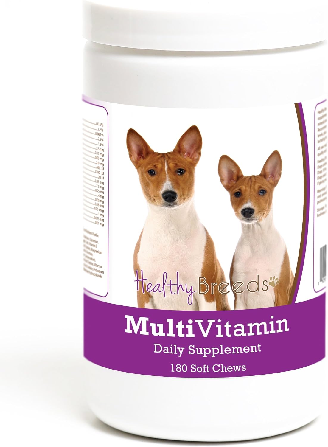 Healthy Breeds Basenji Multivitamínico Masticables Blandos para Perros, 180 unidades