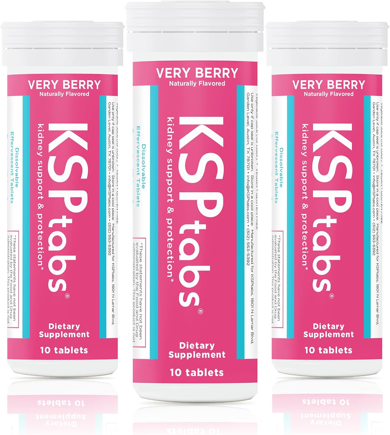 KSPtabs Very Berry - Suplemento Natural de Hidratación y Salud Renal (3 Paquetes)