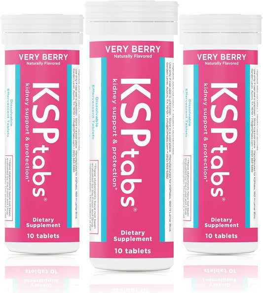 KSPtabs Very Berry - Suplemento Natural de Hidratación y Salud Renal (3 Paquetes)