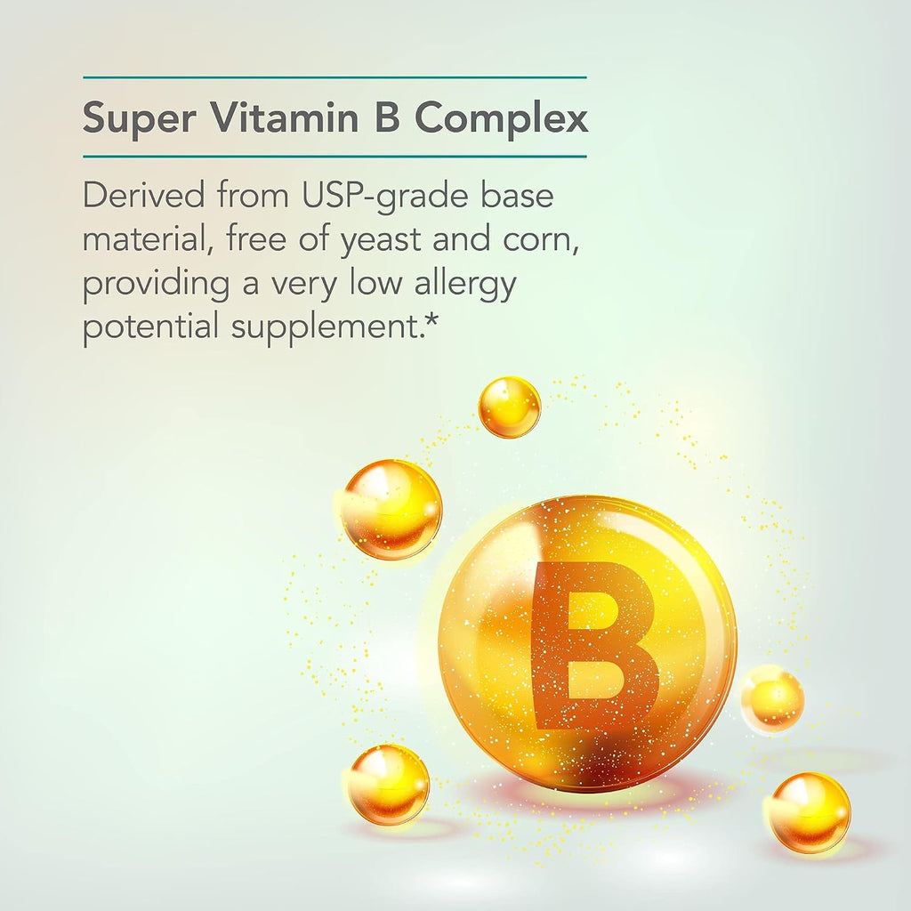 Super B Vitamins - Complejo B Completo para Energía y Metabolismo - 120 Cápsulas - Allergy Research Group