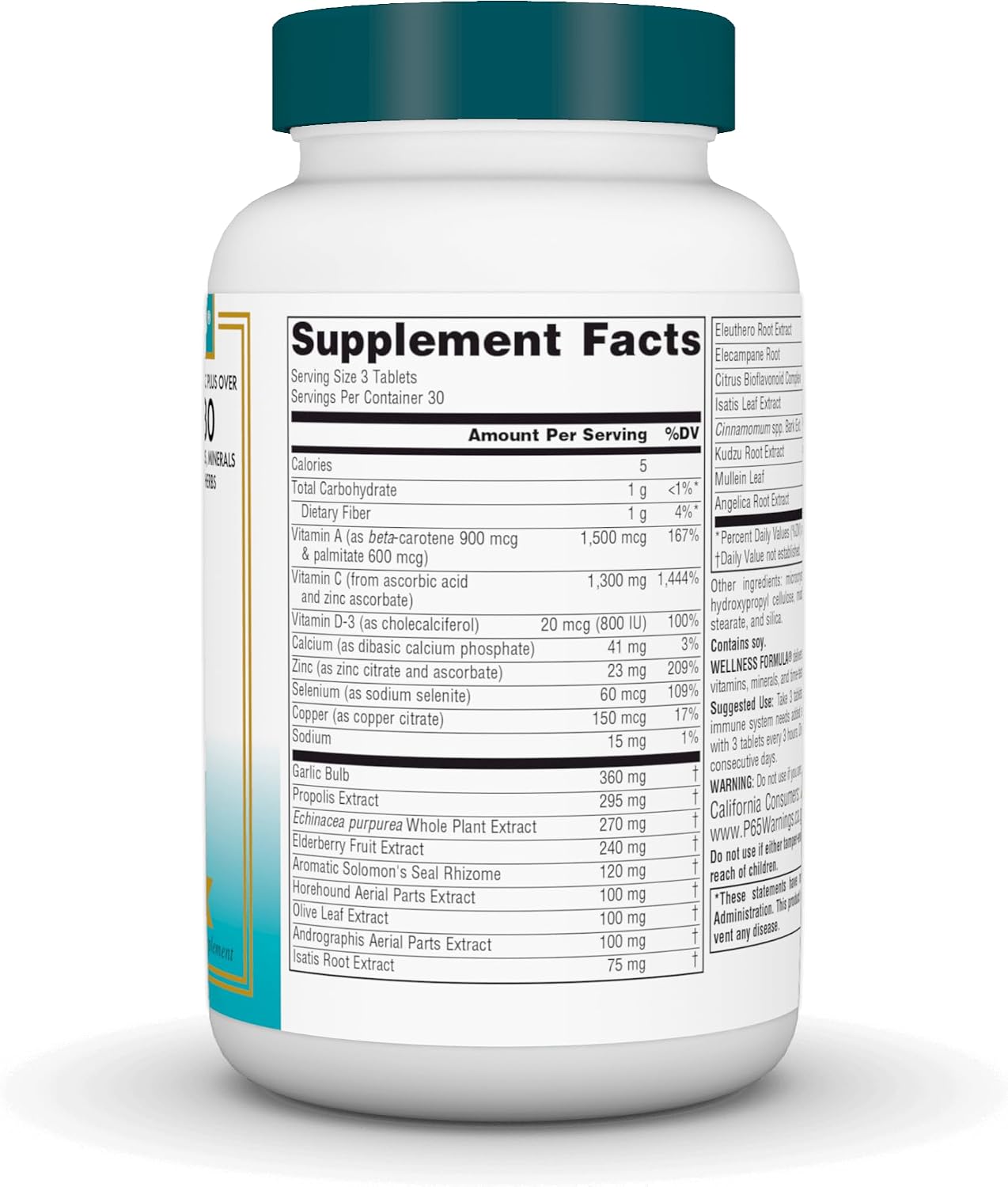 Source Naturals Wellness Formula - Complejo Multivitamínico y Defensa Herbal, 90 Comprimidos