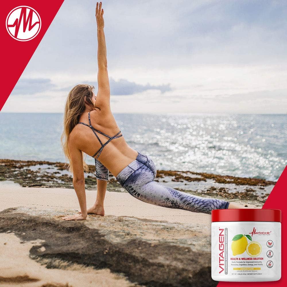 Metabolic Nutrition Vitagen, Complejo Vitamínico y Adaptógeno, 240 g, Sabor Limonada