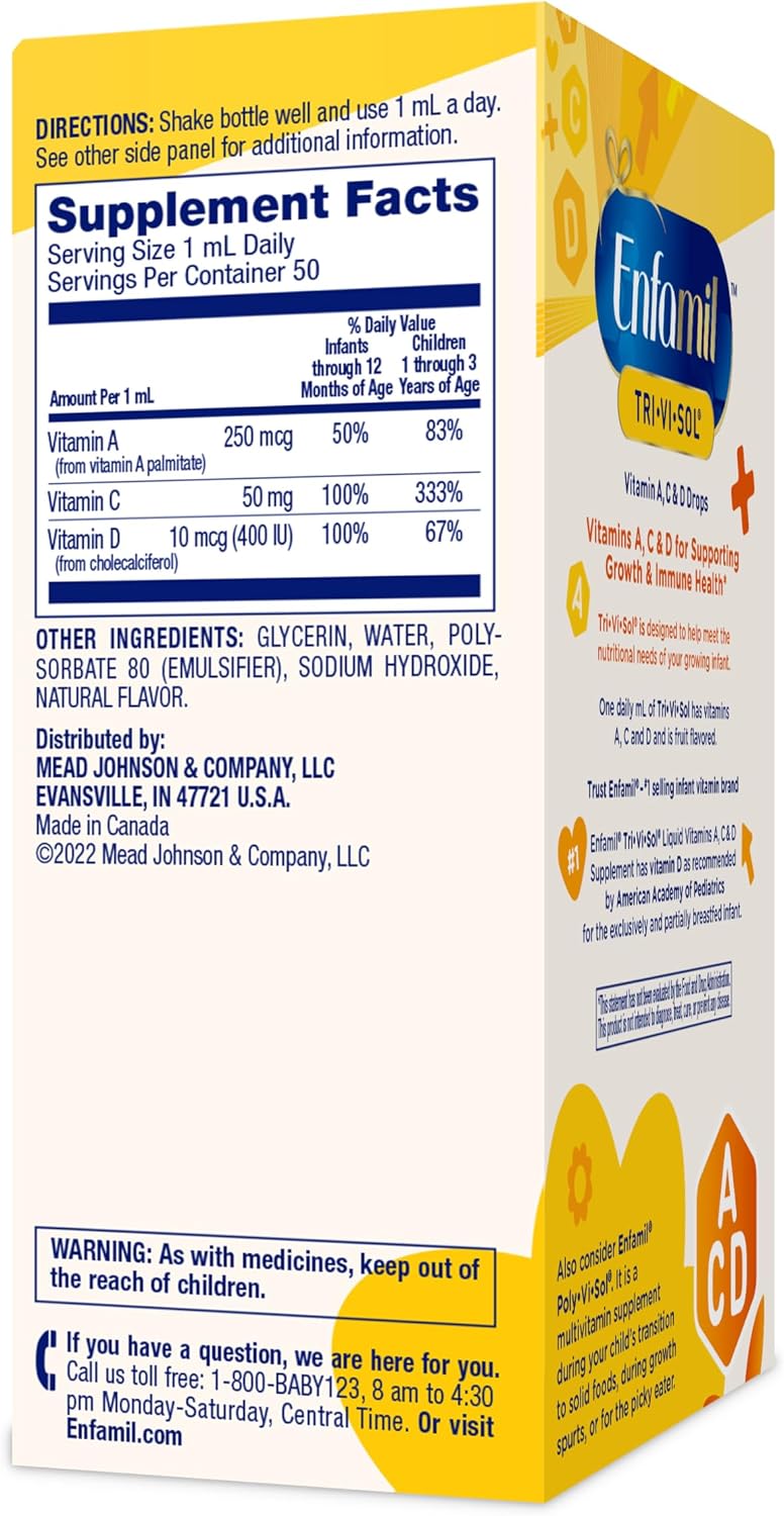 Enfamil Tri-Vi-Sol Gotas Multivitamínicas para Bebés, 50 ml