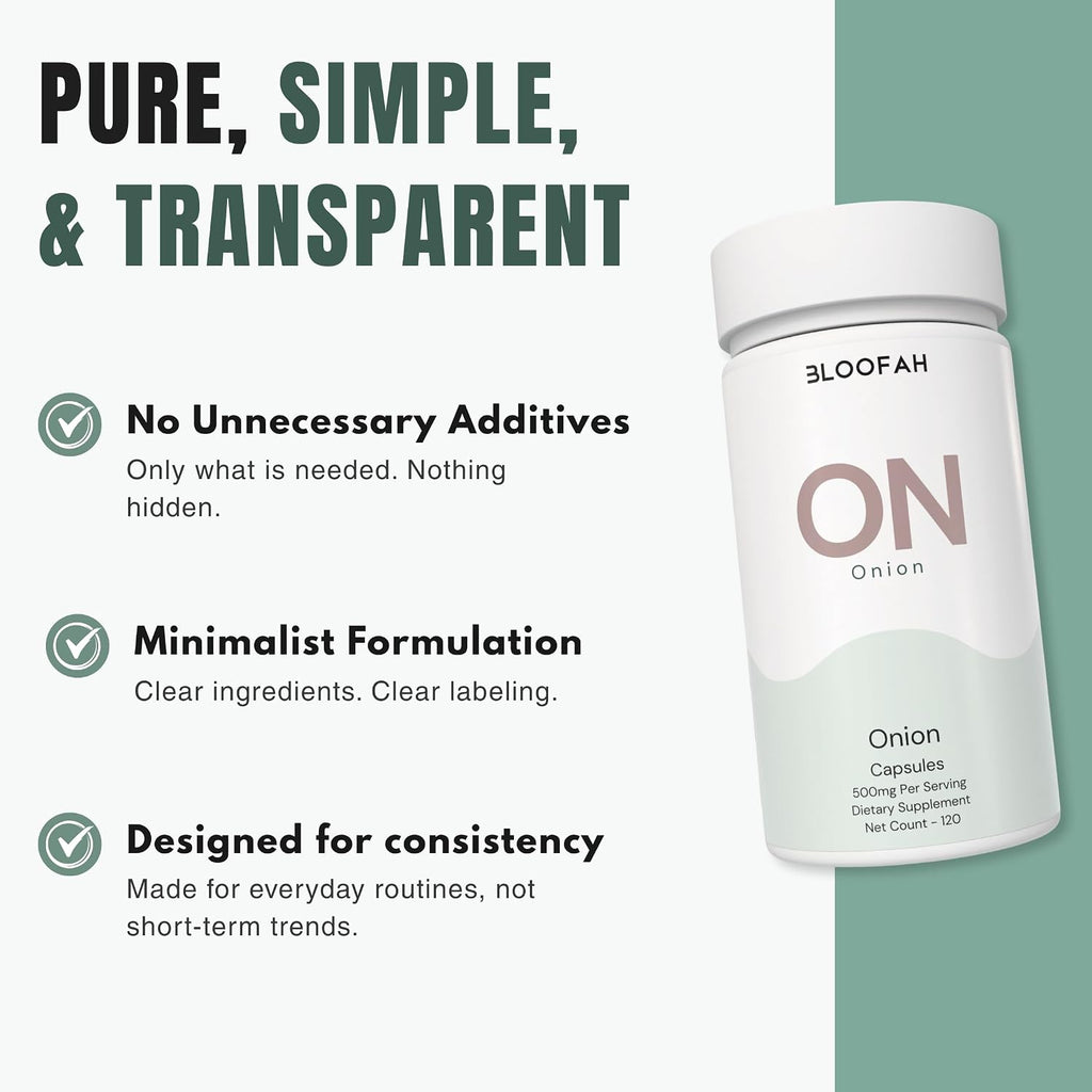 ON Onion Extract Capsules 500mg – (Allium cepa) Botanical Supplement