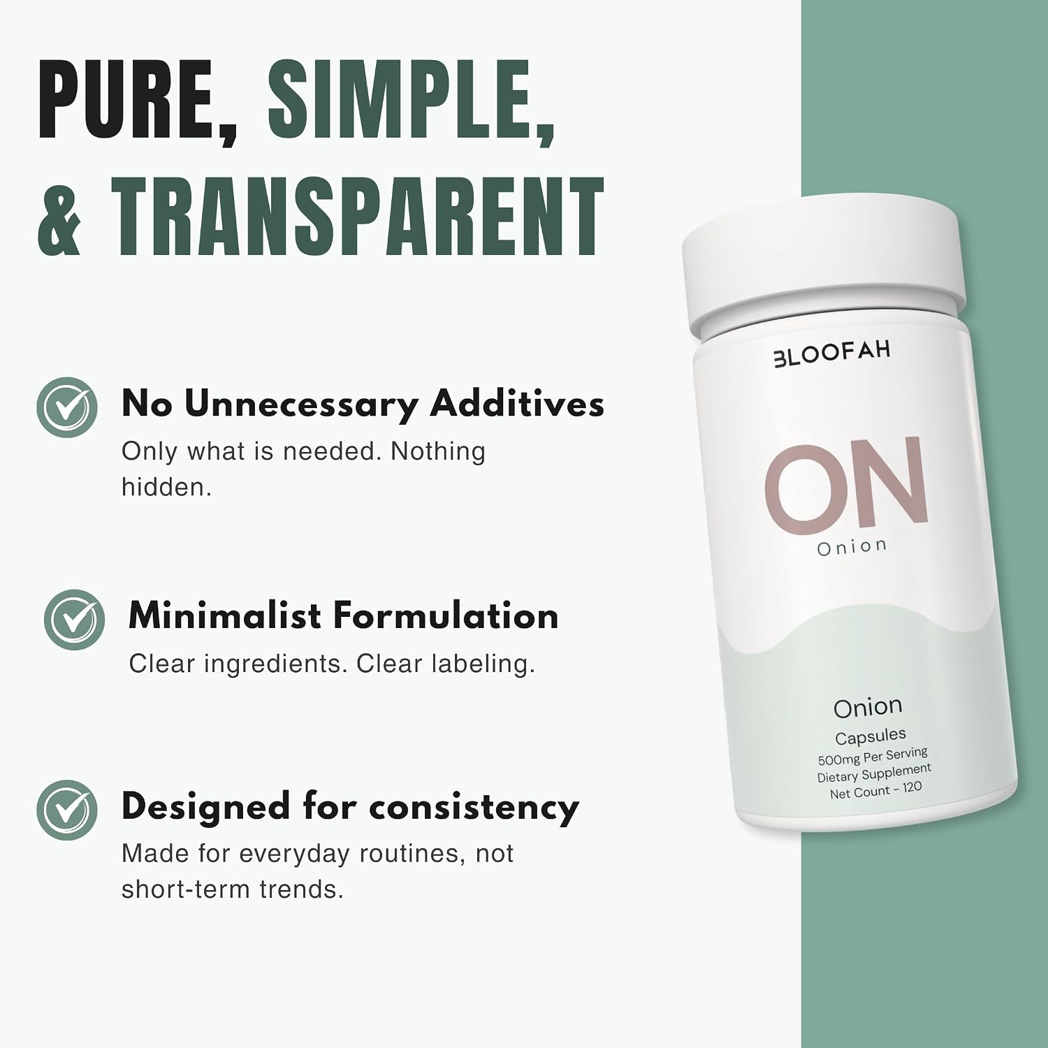 ON Onion Extract Capsules 500mg – (Allium cepa) Botanical Supplement