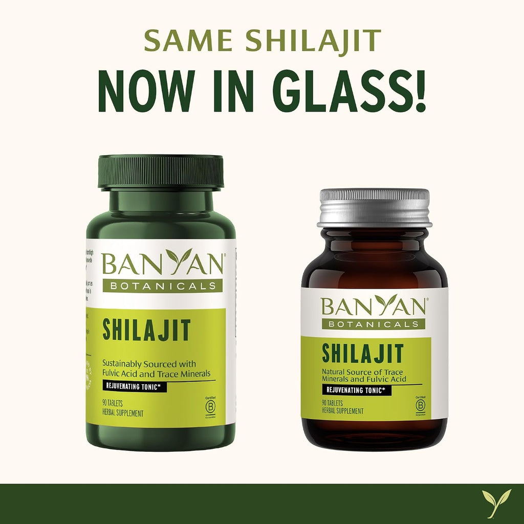 Banyan Botanicals Shilajit – 90 Tabletas Prensadas Puras para Energía y Vitalidad