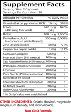 Restore Hair Growth - Fórmula Natural Anticanas - Suplemento de Biotina, Ácido Fólico y Clorofila - 180 Cápsulas (3 Frascos)