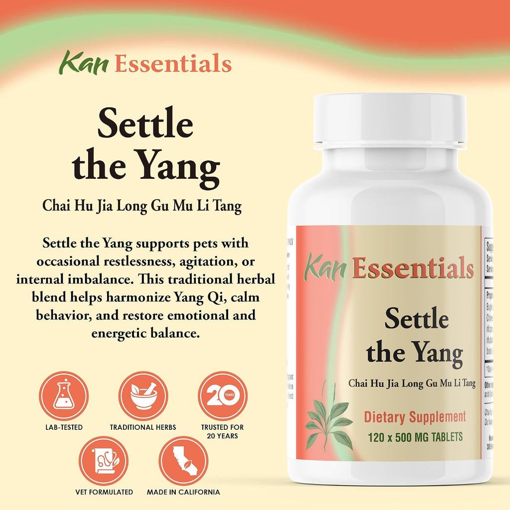 Kan Herb Company Settle the Yang – 120 Tablets for Dogs and Cats