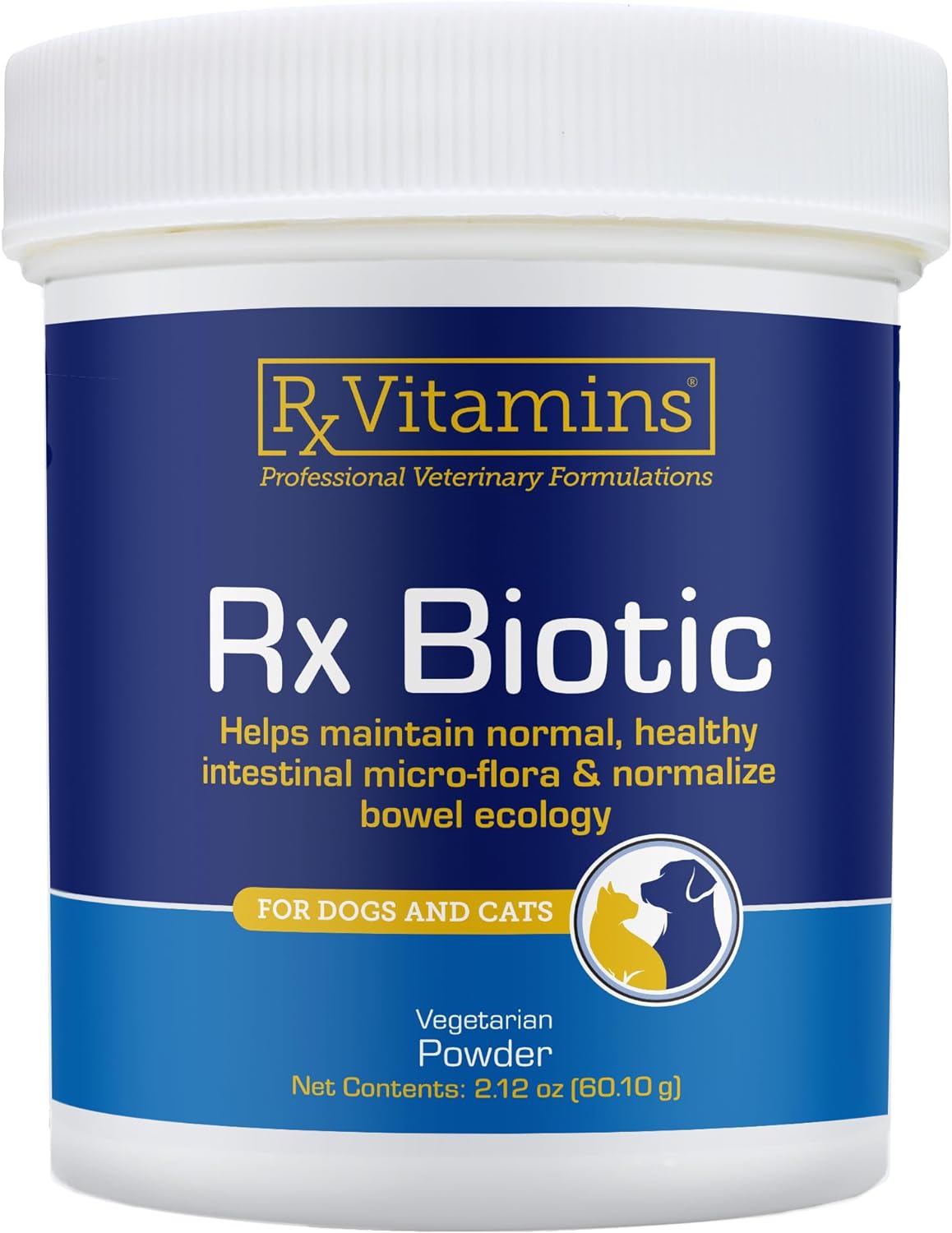 Rx Vitamins Rx Biotic - Probiótico en Polvo para Perros y Gatos, 2.12 oz