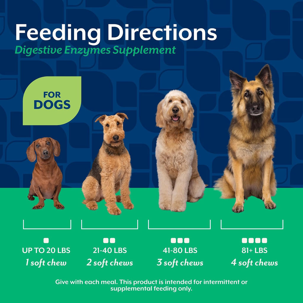 NaturVet – Enzimas Digestivas con Probióticos y Prebióticos – Masticables blandos para perros y gatos (120 unidades)