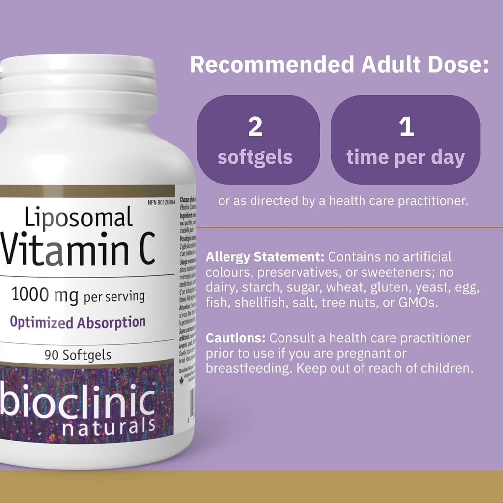 Bioclinic Naturals - Vitamina C Liposomal, 90 Cápsulas Blandas