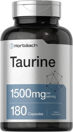 Horbäach Taurina 1500mg | 180 Cápsulas | Suplemento de Aminoácido