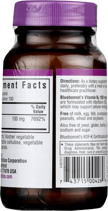 Bluebonnet Nutrition Vitamina B2 – Glóbulos rojos: Contribuye al mantenimiento de los glóbulos rojos en – Image 4