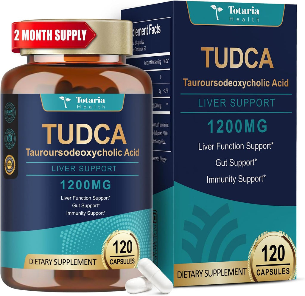 Totaria TUDCA 1200mg – Suplemento Hepático, 120 Cápsulas