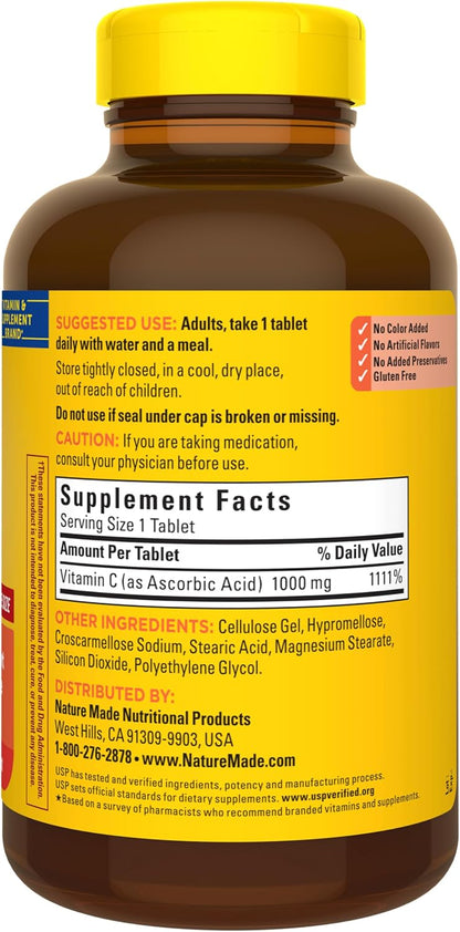 Nature Made Vitamina C Extra Fuerte 1000 mg - 300 Comprimidos – Image 8