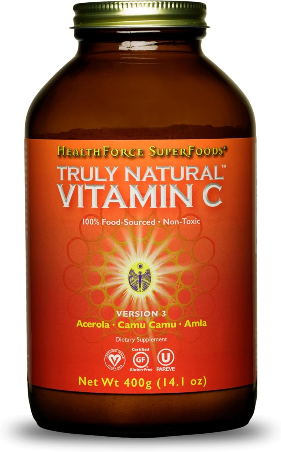 HEALTHFORCE SUPERFOODS Truly Natural Vitamin C – 400 g – Polvo de vitamina C natural con Camu Camu, Amla y Acerola