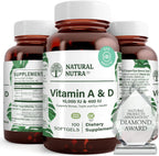 Natural Nutra Vitamina A y D, 100 Cápsulas Blandas