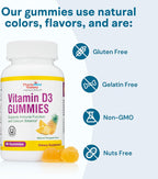 Vitamin D3 Gummies - Gomitas de Vitamina D3 1000 UI, 60 unidades, Sabor Piña