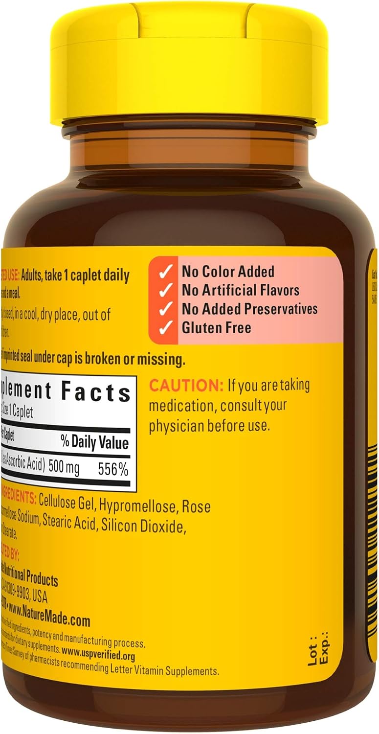 Vitamina C 500 mg con Escaramujo - Nature Made (130 Caplets)