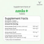 Vedistry Amla Suplemento 1100mg Grosella India con Pimienta Larga para Inmunidad y Energía - 60 Comprimidos