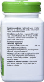 Nature's Way Slippery Elm Bark, 1.600 mg por dosis, 200 Cápsulas Vegetarianas (2 Paquetes de 100)