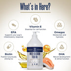 Aceite de Salmón Salvaje de Alaska y Abadejo para Perros - 64 oz (1.89 L) - Omega 3, EPA y DHA - Suplemento para Piel y Pelaje