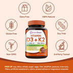 Doctor's Recipes Vitamina D3 + K2, 10.000 UI, 200 mcg MK-7, 120 Cápsulas Blandas
