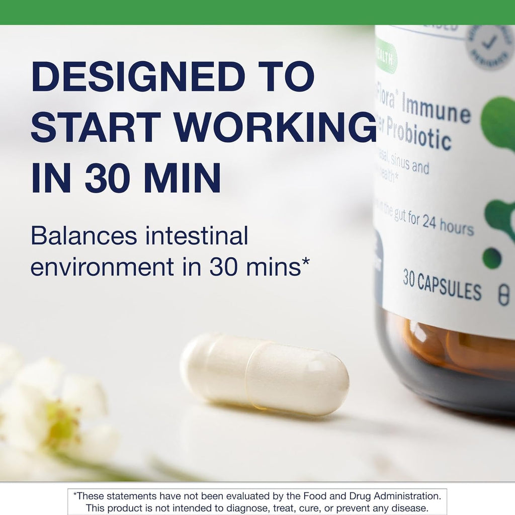 Metagenics UltraFlora Immune Booster Probiotic - Daily Immune Support - 30 Vegetarian Capsules