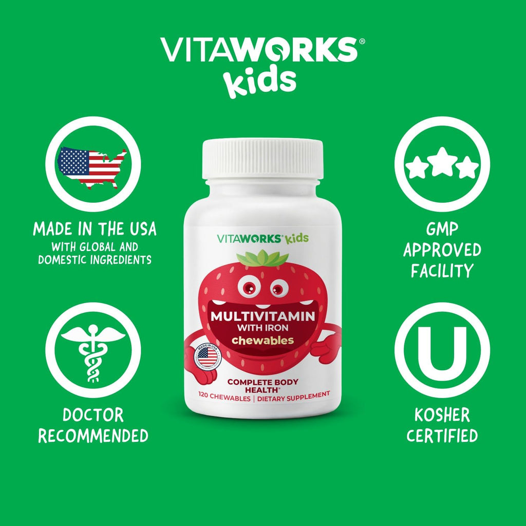 Multivitamínico Infantil con Hierro y Minerales - 120 Comprimidos Masticables