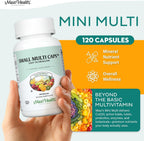 Maxi Health Multivitamínico - 30 Nutrientes con Hierro y Probióticos, 120 Cápsulas