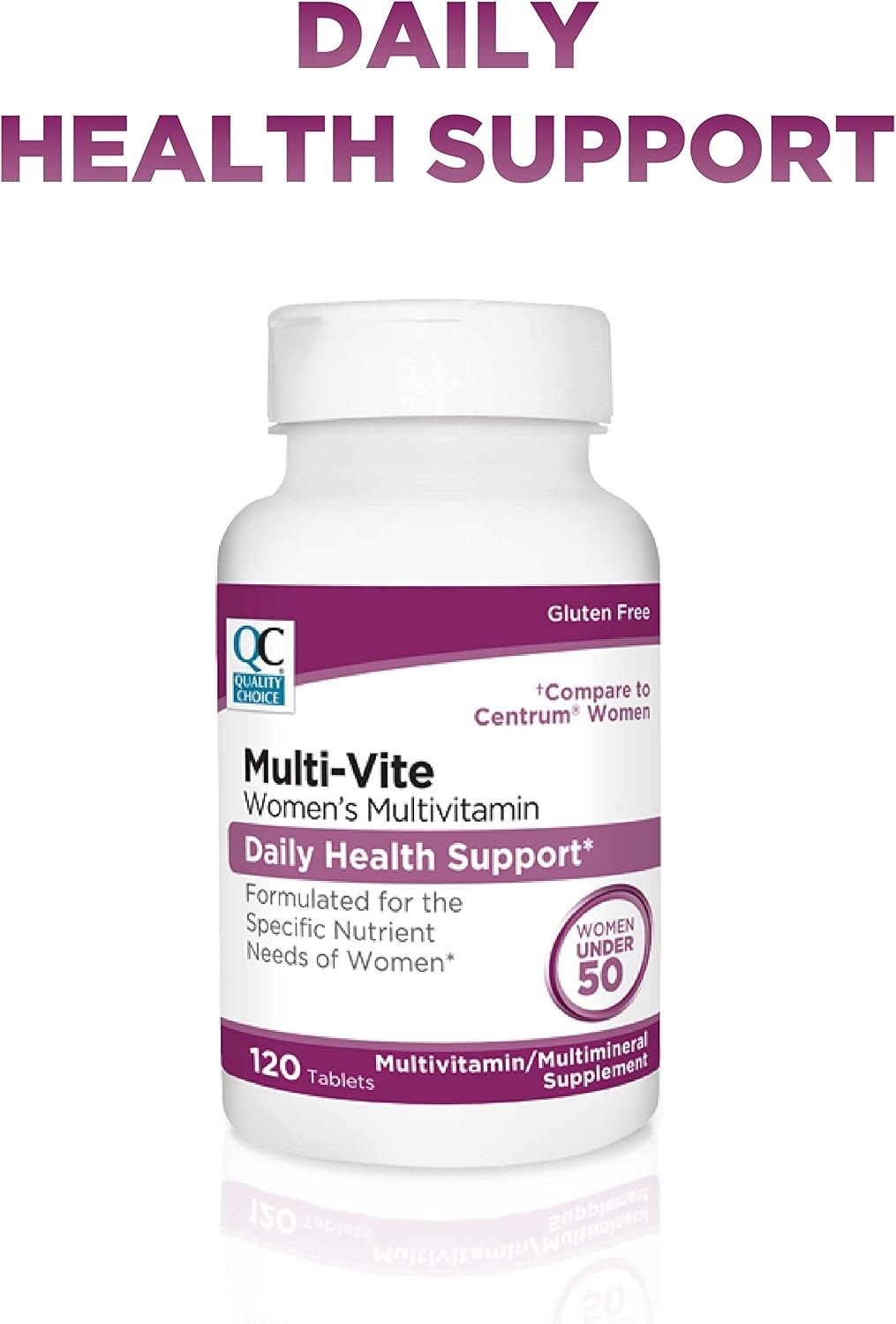 Quality Choice Multi-Vite Mujeres – Multivitamínico para Mujeres Menores de 50 Años (3 Paquetes de 120 Comprimidos)