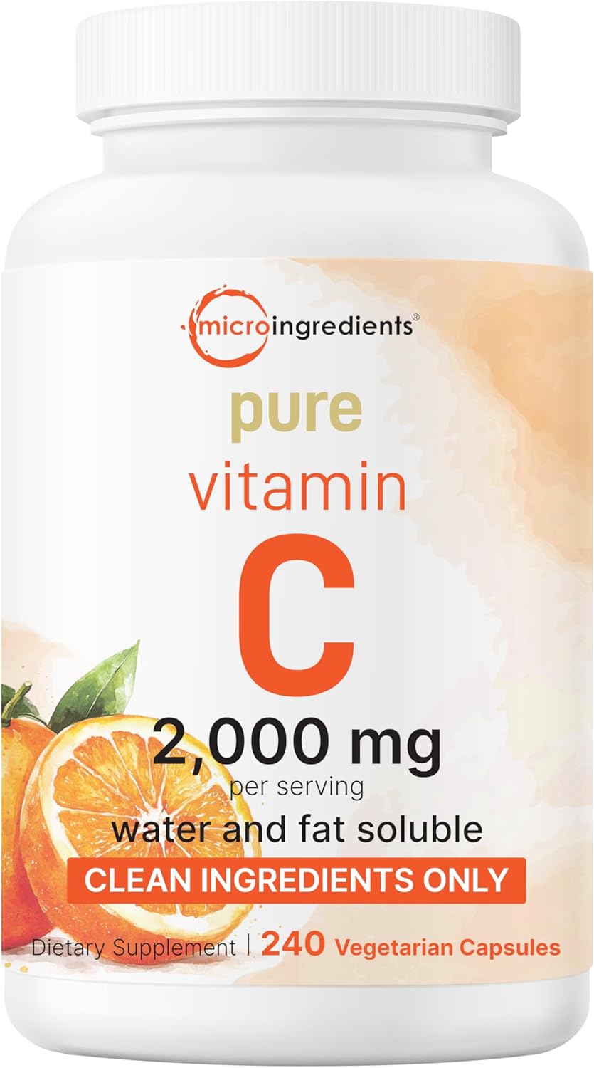 Pure Vitamin C 2,000 mg | 240 Cápsulas Veganas | Micro Ingredients