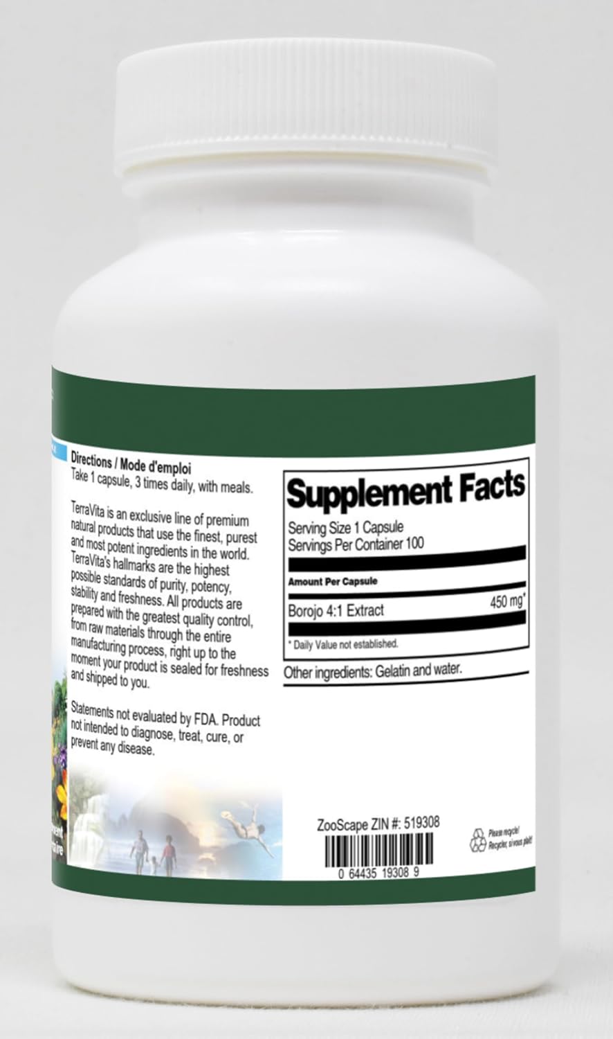 Terravita Borojo 4:1 - 450 mg, 100 Cápsulas