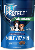 Pet Protect Multivitamínico para Perros, Masticables Blandos Formulados por Veterinarios, Sabor a Pollo (120 unidades)