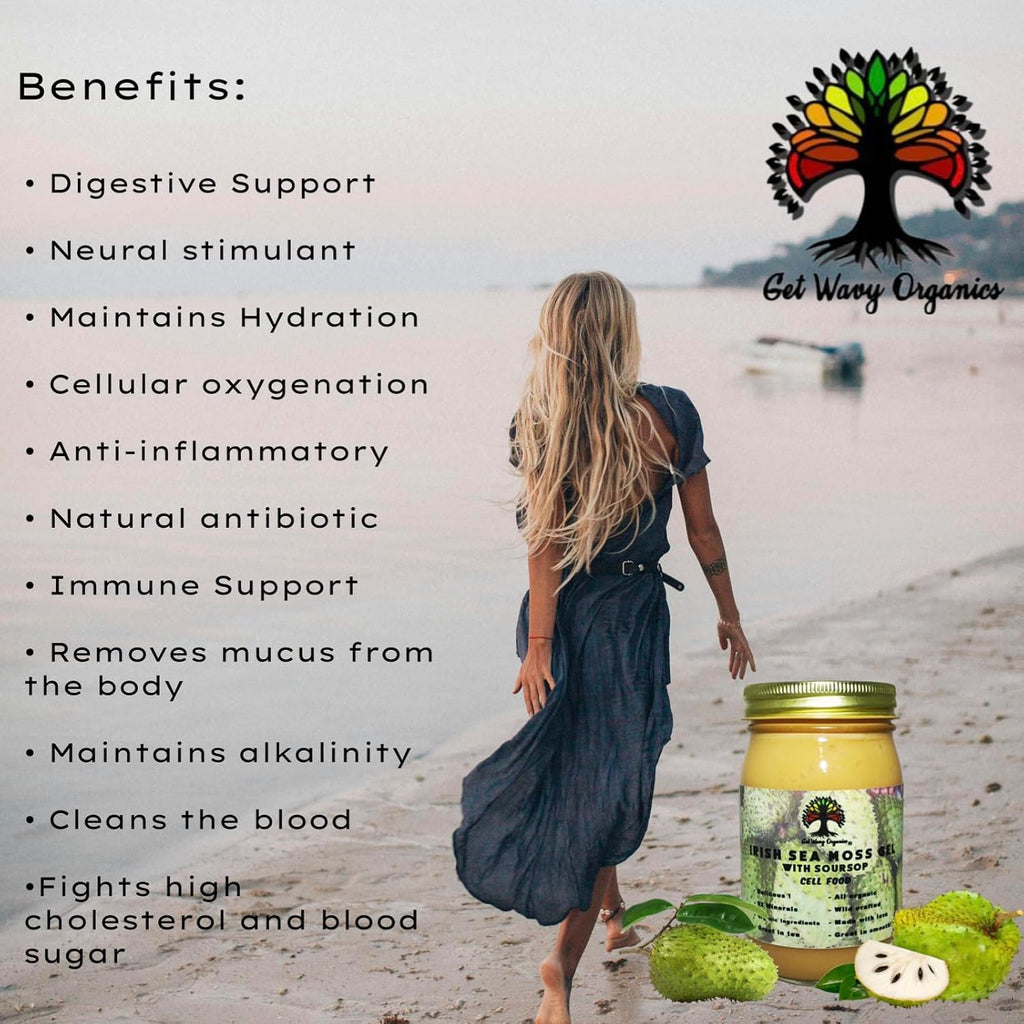 Irish Sea Moss Gel con Soursop – Orgánico, Vegano – Pack de 2