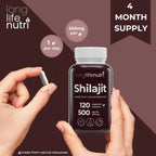 Shilajit Puro del Himalaya 500mg con Ácido Fúlvico 15% | 120 Cápsulas Vegetales | Suplemento para Vitalidad y Claridad Mental