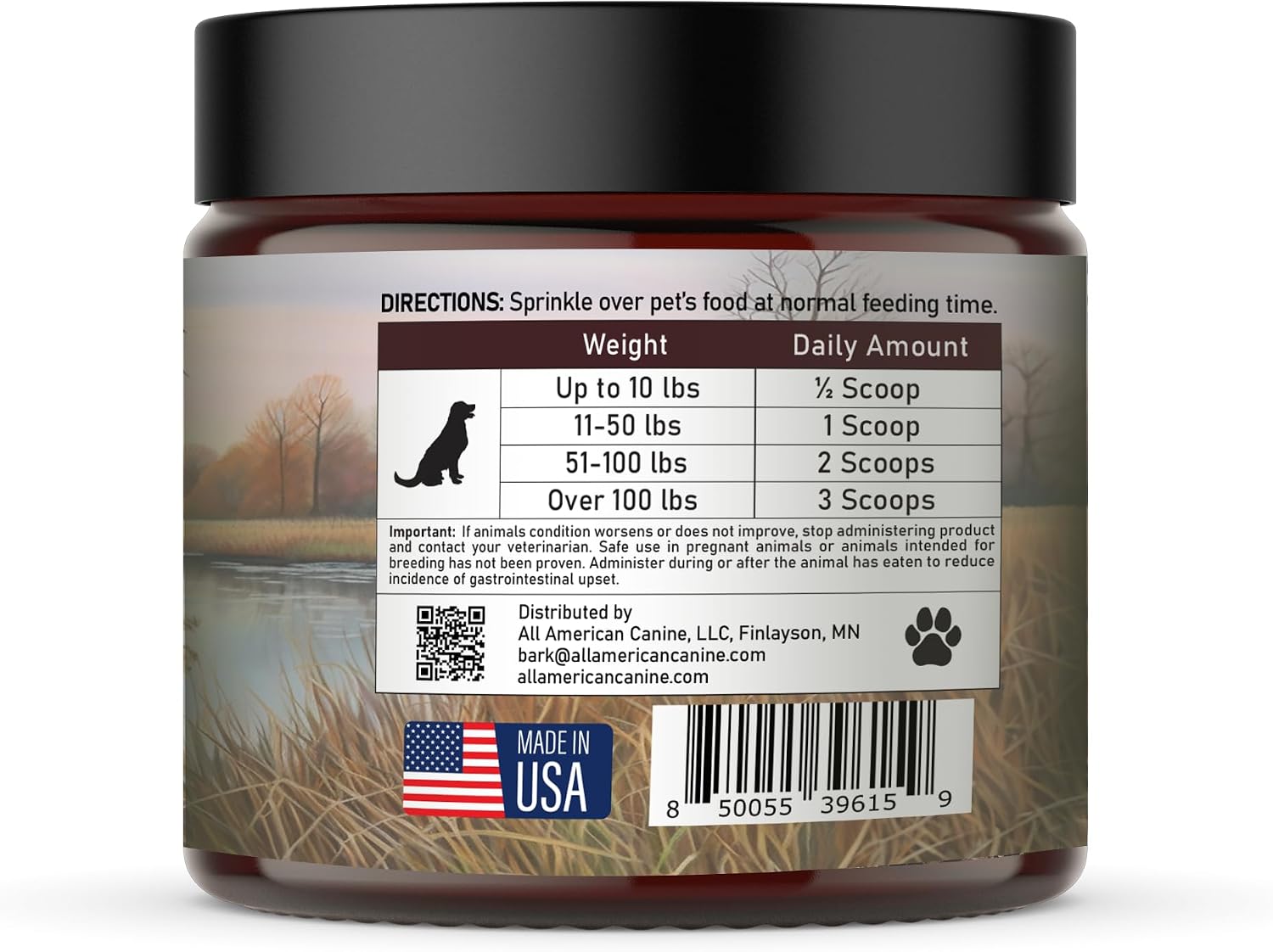 All American Canine Multivitamin Powder - Glucosamina y Condroitina para Articulaciones, Enzimas Digestivas y Probióticos, Sabor a Carne de Res, 90 Servicios