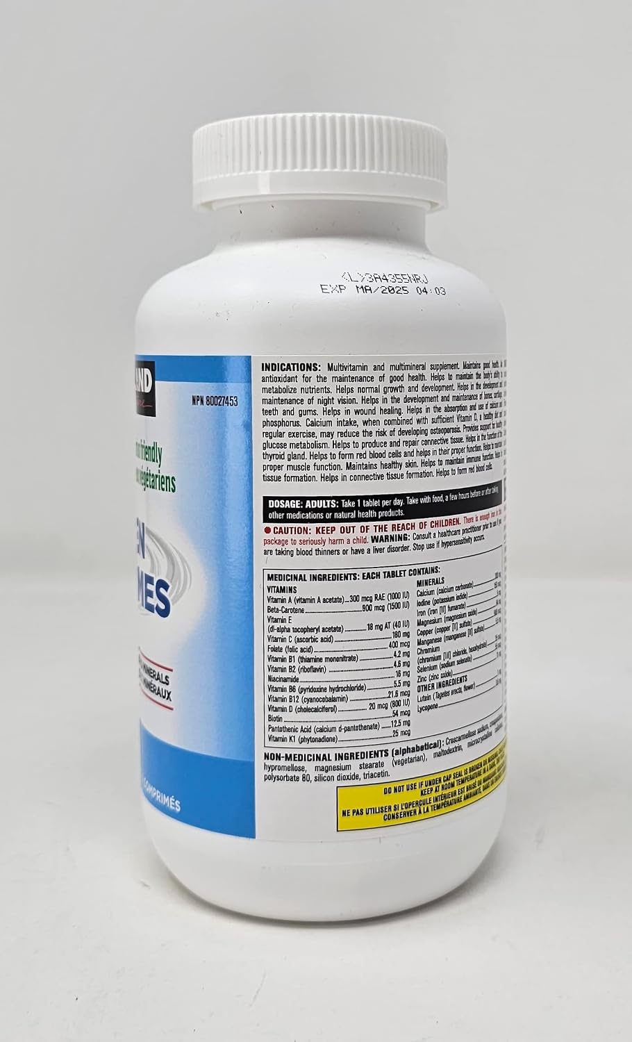 Kirkland Signature Multivitamínico para Hombres, 365 Comprimidos