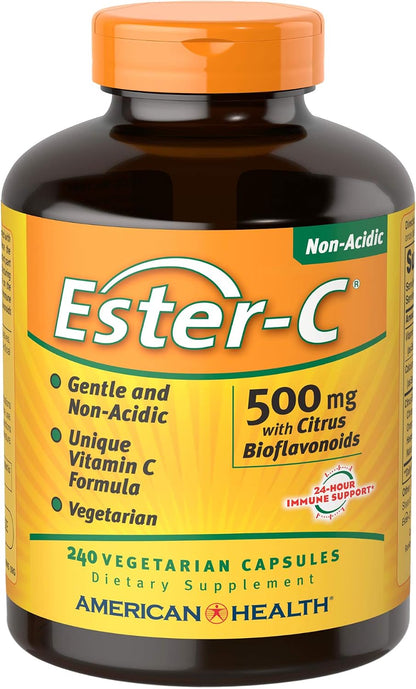 American Health Ester-C con Bioflavonoides de Cítricos – 500 mg, 240 Cápsulas Vegetarianas – Image 1