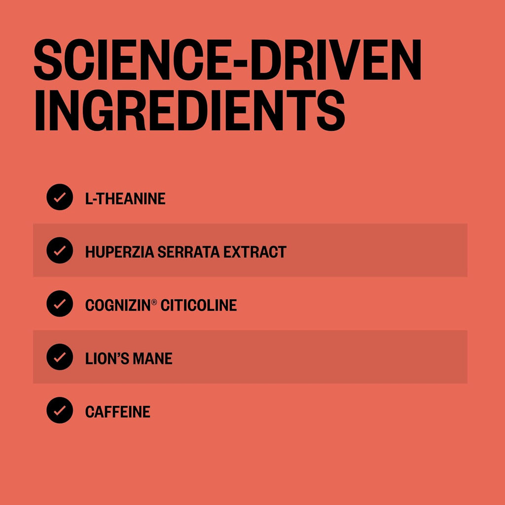 ONNIT Alpha Brain Focus Shot, Sabor Tropical, 6 unidades, Certificado IGEN™ No GMO