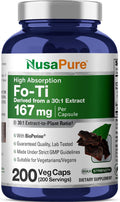 NusaPure Fo-Ti Cápsulas, 167 mg, 200 Cápsulas Vegetales (No OGM, Vegano)