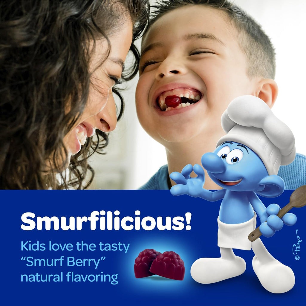 Smurfs Focus Gummies para Niños | Suplemento de Concentración con Fosfatidilserina | 30 Gominolas