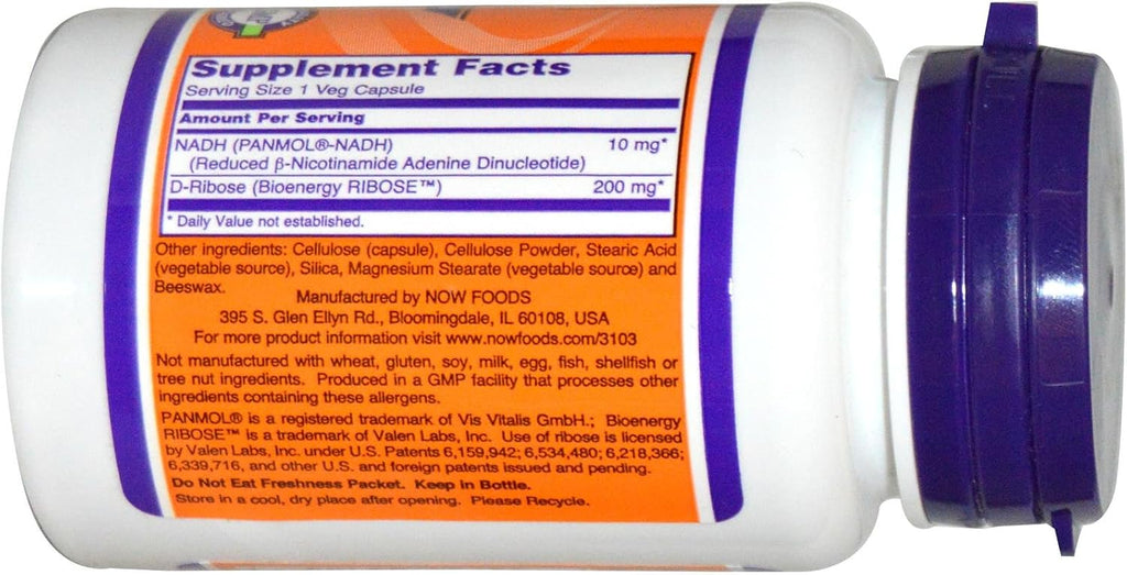 NOW Foods, NADH, 10 mg, 60 Cápsulas Veganas