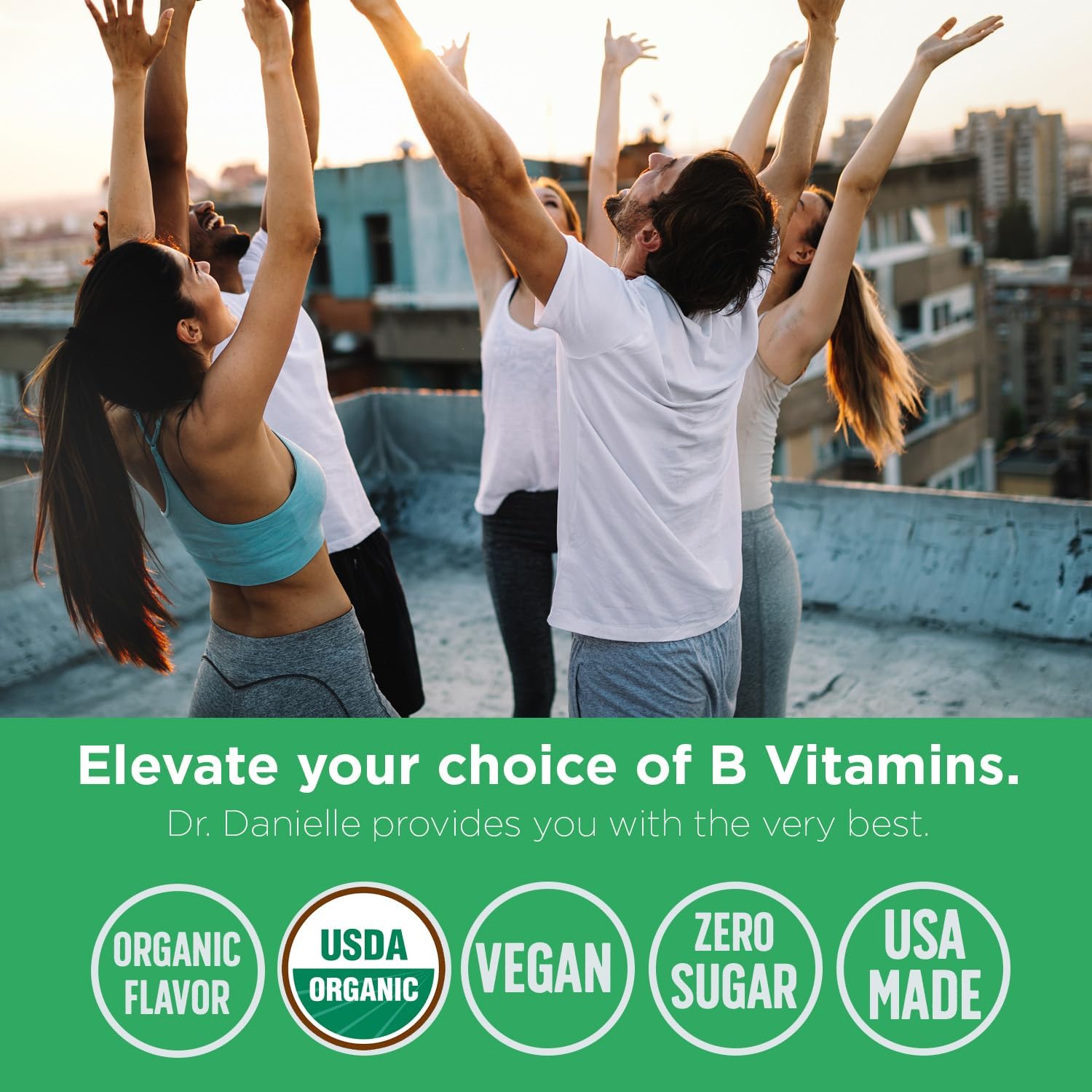 Complejo B Orgánico Líquido Gotas | Suplemento de Vitaminas B con B3, B6, B7, B9 y Metil B12 Gotas para Adultos y Niños | Sabor Cereza Vegano 1 oz | 60 Porciones / 2 Meses Suministro